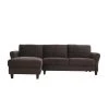 Wesley Coffee Microfiber 3-Seater L-Shaped Left-Facing Sectional Sofa with Rolled Arms by Lifestyle Solutions