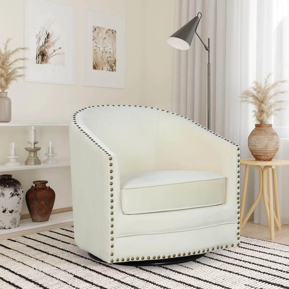 Oren Cream Microfiber Tub Chair by Lifestyle Solutions 3 Oren Cream Microfiber Tub Chair by Lifestyle Solutions - Image 3