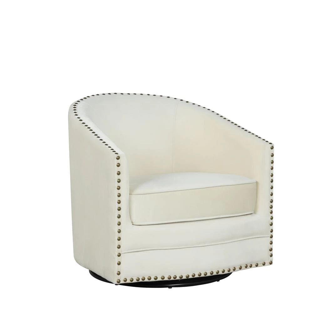 Oren Cream Microfiber Tub Chair by Lifestyle Solutions 2 Oren Cream Microfiber Tub Chair by Lifestyle Solutions - Image 2