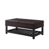 Milaan 44 in. Dark Brown Large Rectangle Wood Coffee Table with Lift Top by Lifestyle Solutions