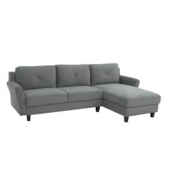 Harvard Dark Gray Microfiber 3-Seater L-Shaped Right-Facing Sectional Sofa with Rolled Arms by Lifestyle Solutions 13 Harvard Dark Gray Microfiber 3-Seater L-Shaped Right-Facing Sectional Sofa with Rolled Arms by Lifestyle Solutions -Basicwise Online Shop dark grey lifestyle solutions sectional sofas hrf sect dgra 4f 1000