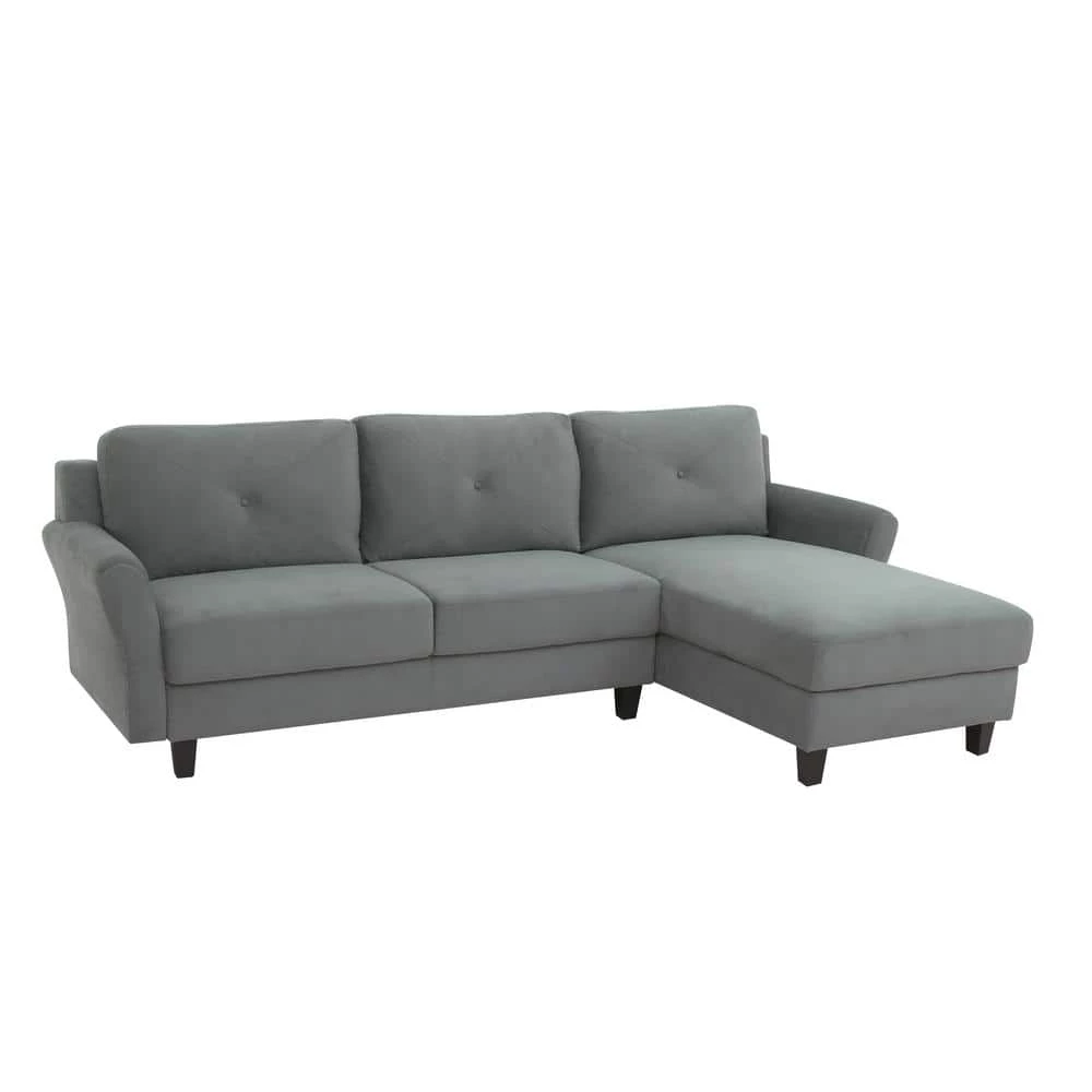 Harvard Dark Gray Microfiber 3-Seater L-Shaped Right-Facing Sectional Sofa with Rolled Arms by Lifestyle Solutions 5 Harvard Dark Gray Microfiber 3-Seater L-Shaped Right-Facing Sectional Sofa with Rolled Arms by Lifestyle Solutions - Image 5