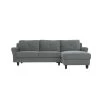 Harvard Dark Gray Microfiber 3-Seater L-Shaped Right-Facing Sectional Sofa with Rolled Arms by Lifestyle Solutions
