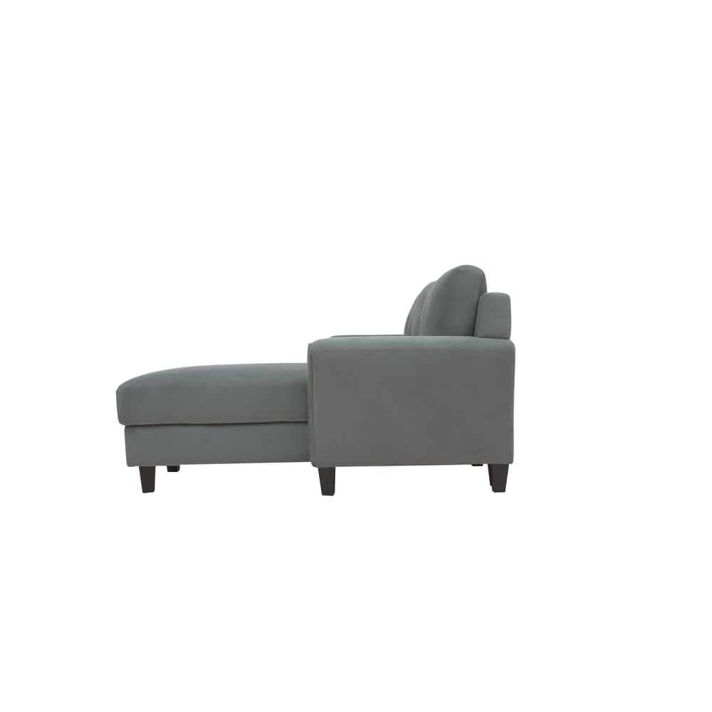 Harvard Dark Gray Microfiber 3-Seater L-Shaped Right-Facing Sectional Sofa with Rolled Arms by Lifestyle Solutions 2 Harvard Dark Gray Microfiber 3-Seater L-Shaped Right-Facing Sectional Sofa with Rolled Arms by Lifestyle Solutions - Image 2