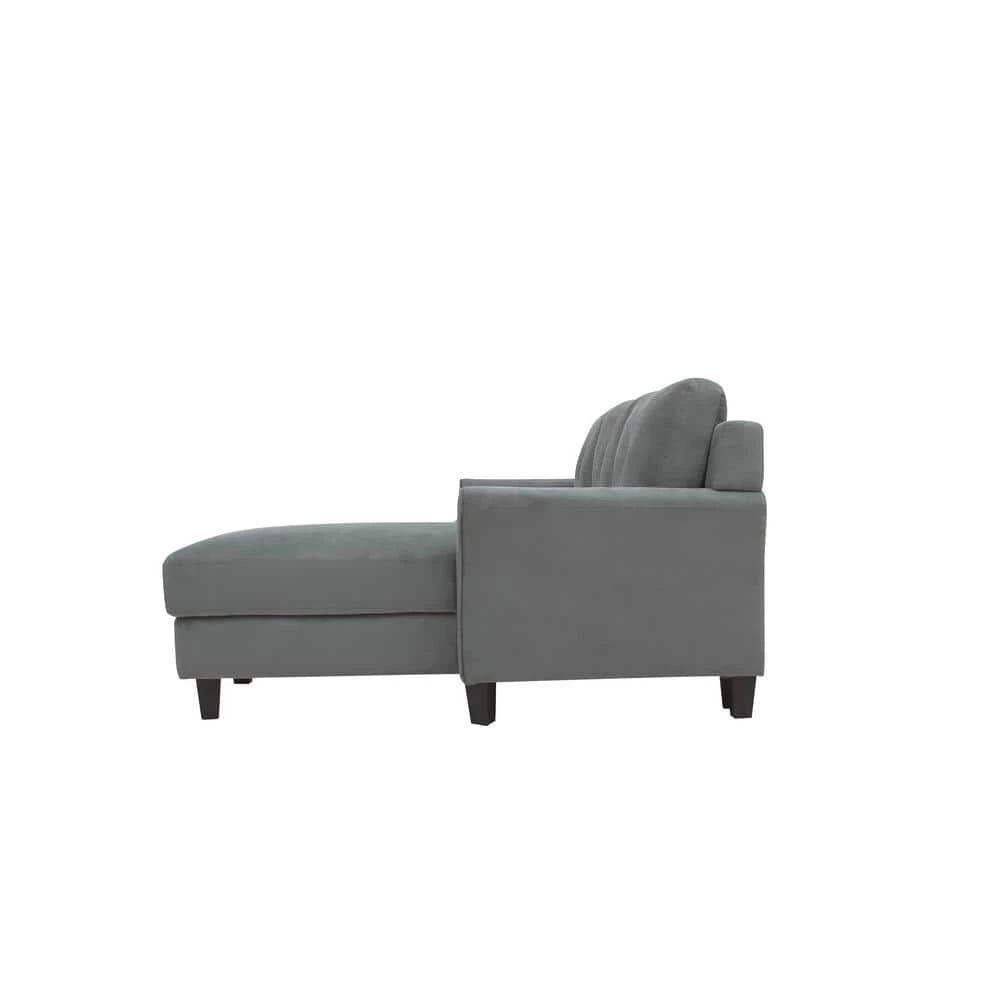 Harvard Dark Gray Microfiber 3-Seater L-Shaped Right-Facing Sectional Sofa with Curved Arms by Lifestyle Solutions 6 Harvard Dark Gray Microfiber 3-Seater L-Shaped Right-Facing Sectional Sofa with Curved Arms by Lifestyle Solutions - Image 6