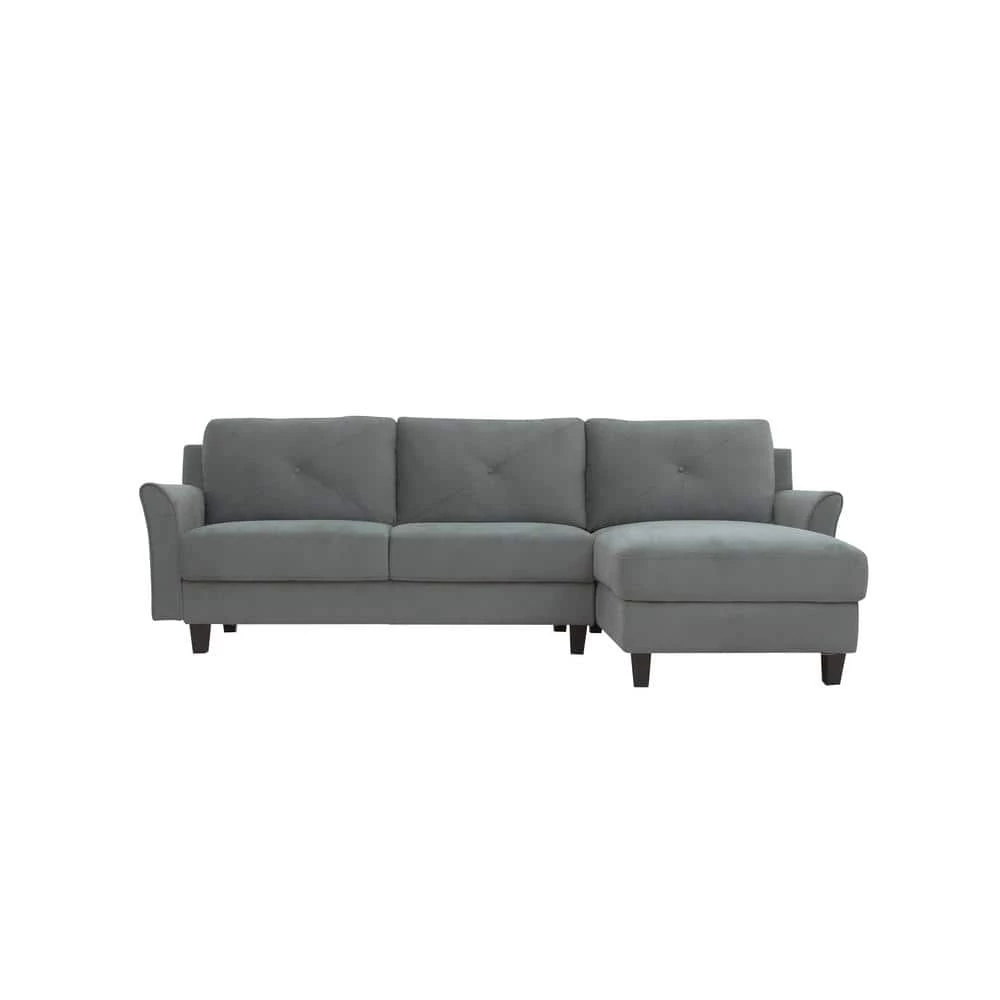 Harvard Dark Gray Microfiber 3-Seater L-Shaped Right-Facing Sectional Sofa with Curved Arms by Lifestyle Solutions 1 Harvard Dark Gray Microfiber 3-Seater L-Shaped Right-Facing Sectional Sofa with Curved Arms by Lifestyle Solutions