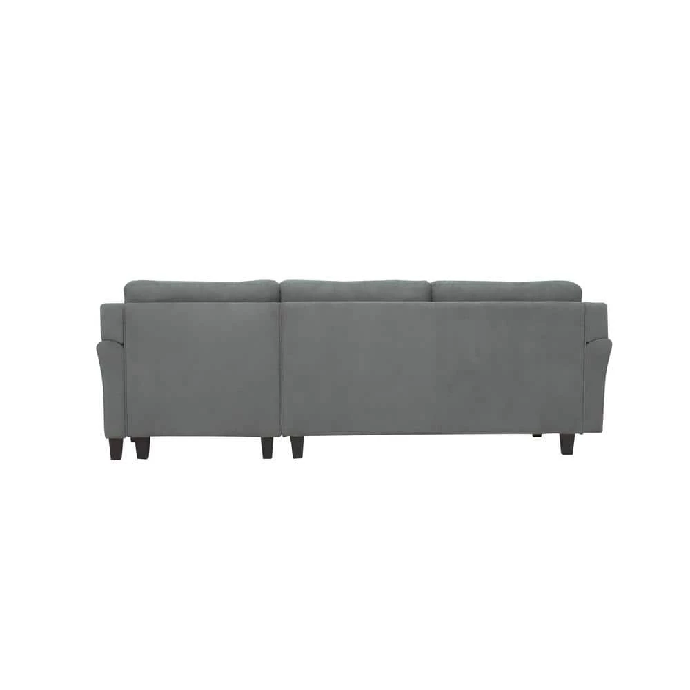 Harvard Dark Gray Microfiber 3-Seater L-Shaped Right-Facing Sectional Sofa with Curved Arms by Lifestyle Solutions 4 Harvard Dark Gray Microfiber 3-Seater L-Shaped Right-Facing Sectional Sofa with Curved Arms by Lifestyle Solutions - Image 4