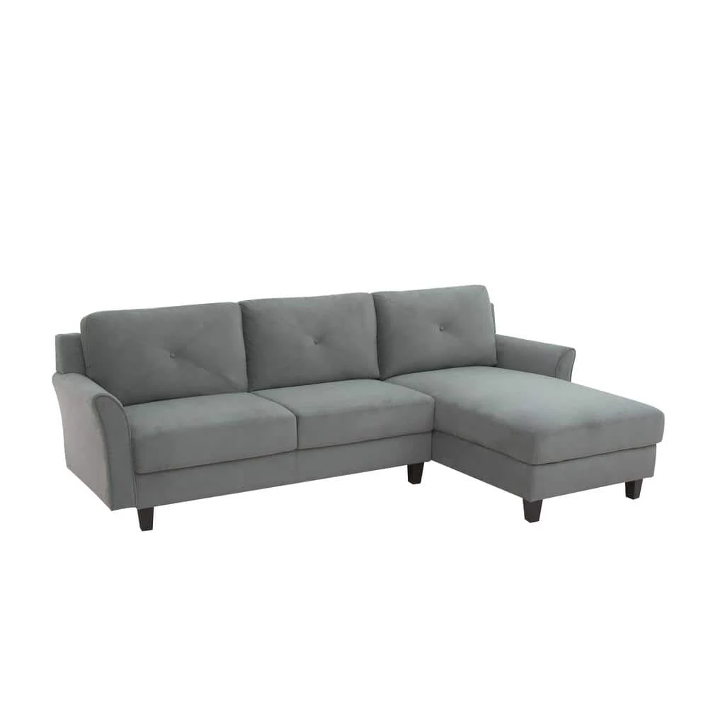 Harvard Dark Gray Microfiber 3-Seater L-Shaped Right-Facing Sectional Sofa with Curved Arms by Lifestyle Solutions 5 Harvard Dark Gray Microfiber 3-Seater L-Shaped Right-Facing Sectional Sofa with Curved Arms by Lifestyle Solutions - Image 5