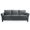 Wesley 31.5 in. Dark Grey Microfiber 4-Seater Tuxedo Sofa with Round Arms by Lifestyle Solutions