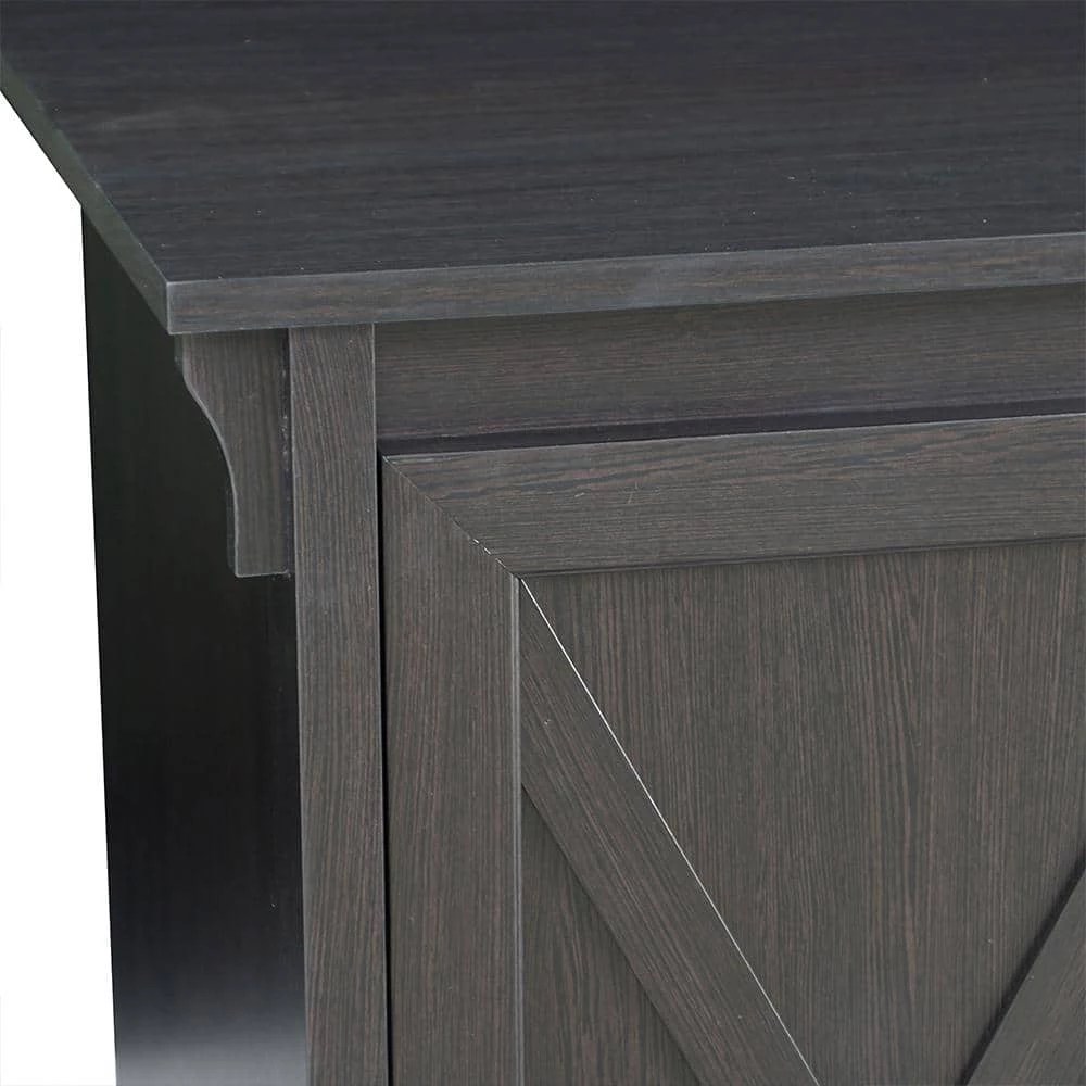 Hawksbury 47.29 in. Rectangular Espresso Wood 2-Drawer Writing Desk by SAINT BIRCH 5 Hawksbury 47.29 in. Rectangular Espresso Wood 2-Drawer Writing Desk by SAINT BIRCH - Image 5