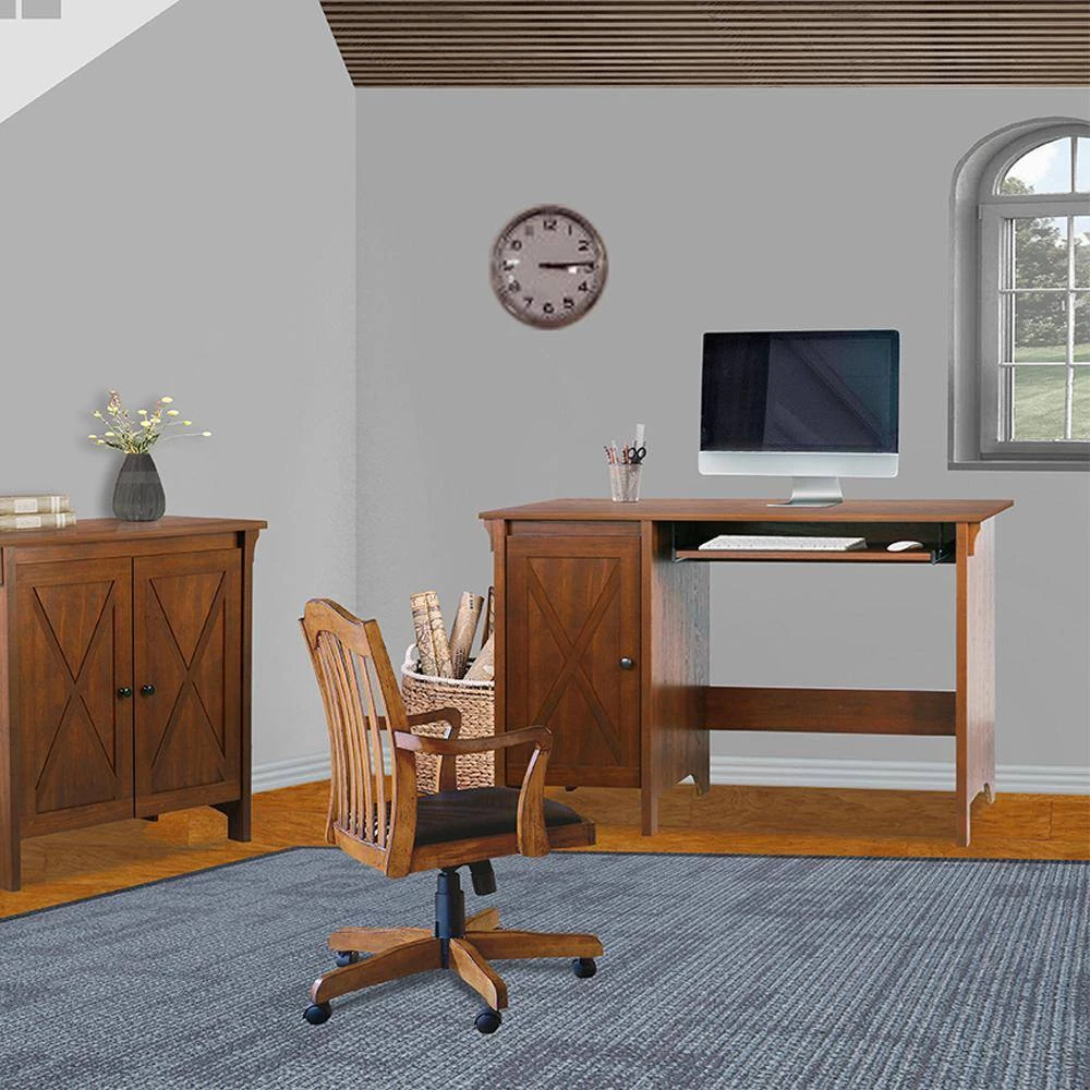 Hawksbury 47.3 in. Rectangular Espresso Wood 2-Drawer Writing Desk by SAINT BIRCH 7 Hawksbury 47.3 in. Rectangular Espresso Wood 2-Drawer Writing Desk by SAINT BIRCH - Image 7