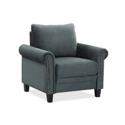 Ashford Collection Dark Grey Armchair by Lifestyle Solutions -Basicwise Online Shop gray lifestyle solutions accent chairs ashford collection chair 31 1000