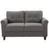 Hazel Heather Gray 2-Seater Loveseat with Upholstered Fabric Rolled Arms by Lifestyle Solutions