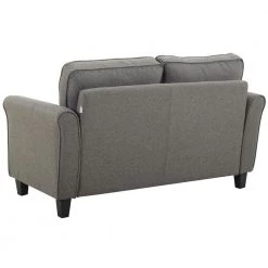Hazel Heather Gray 2-Seater Loveseat with Upholstered Fabric Rolled Arms by Lifestyle Solutions -Basicwise Online Shop gray lifestyle solutions loveseats hmtks2gu3073 d4 1000