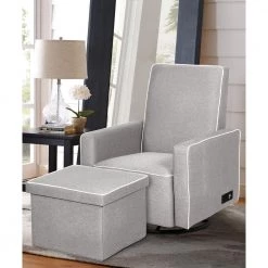 Lesley Taupe With USB Ports Swivel Pushback Recliner and Ottoman by Lifestyle Solutions -Basicwise Online Shop gray lifestyle solutions recliners ralyngu3025p 31 1000