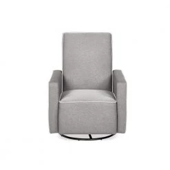 Lesley Taupe With USB Ports Swivel Pushback Recliner and Ottoman by Lifestyle Solutions