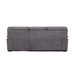 Taiz 1-Piece Ash Gray Channel Tufted Curve-Shaped Left Facing Sectional Fabric Sofa with Wood Legs by Lifestyle Solutions 11 Taiz 1-Piece Ash Gray Channel Tufted Curve-Shaped Left Facing Sectional Fabric Sofa with Wood Legs by Lifestyle Solutions -Basicwise Online Shop gray lifestyle solutions sectional sofas tns sect ag set c3 1000