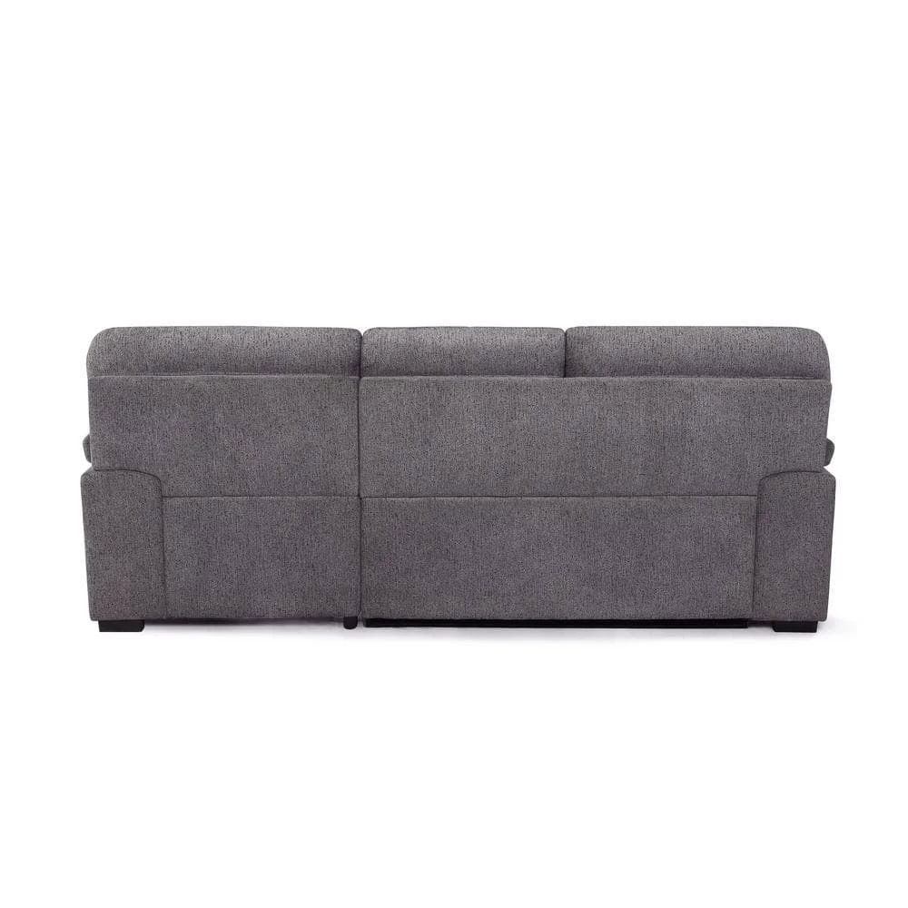 Taiz 1-Piece Ash Gray Channel Tufted Curve-Shaped Left Facing Sectional Fabric Sofa with Wood Legs by Lifestyle Solutions 5 Taiz 1-Piece Ash Gray Channel Tufted Curve-Shaped Left Facing Sectional Fabric Sofa with Wood Legs by Lifestyle Solutions - Image 5