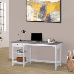 Finley 59 in. Gray Oak Writing Desk by SAINT BIRCH 15 Finley 59 in. Gray Oak Writing Desk by SAINT BIRCH -Basicwise Online Shop gray oak saint birch writing desks sbfl1025wdwg 31 1000