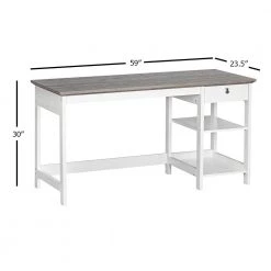 Finley 59 in. Gray Oak Writing Desk by SAINT BIRCH 11 Finley 59 in. Gray Oak Writing Desk by SAINT BIRCH -Basicwise Online Shop gray oak saint birch writing desks sbfl1025wdwg c3 1000