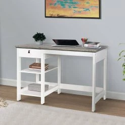 Finley 47.3 in. Gray Oak Writing Desk by SAINT BIRCH -Basicwise Online Shop gray oak saint birch writing desks sbfl1125wdwg 40 1000