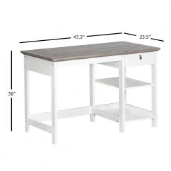 Finley 47.3 in. Gray Oak Writing Desk by SAINT BIRCH -Basicwise Online Shop gray oak saint birch writing desks sbfl1125wdwg c3 1000