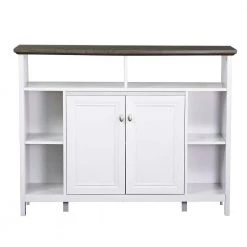 Olivia 15.8 in. Gray Oak and White Rectangular Wood Console Table by SAINT BIRCH