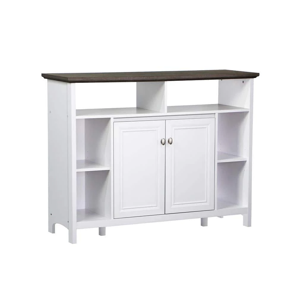 Olivia 15.8 in. Gray Oak and White Rectangular Wood Console Table by SAINT BIRCH 2 Olivia 15.8 in. Gray Oak and White Rectangular Wood Console Table by SAINT BIRCH - Image 2