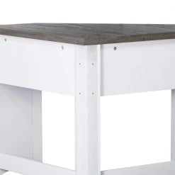 Olivia 31 in. Gray Oak and White Wood 1-Drawer Writing Desk by SAINT BIRCH -Basicwise Online Shop gray oak white saint birch writing desks sbov1225cdwg 1f 1000