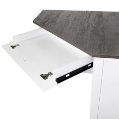 Olivia 31 in. Gray Oak and White Wood 1-Drawer Writing Desk by SAINT BIRCH -Basicwise Online Shop gray oak white saint birch writing desks sbov1225cdwg 4f 1000