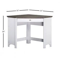 Olivia 31 in. Gray Oak and White Wood 1-Drawer Writing Desk by SAINT BIRCH -Basicwise Online Shop gray oak white saint birch writing desks sbov1225cdwg 76 1000