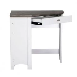 Olivia 31 in. Gray Oak and White Wood 1-Drawer Writing Desk by SAINT BIRCH -Basicwise Online Shop gray oak white saint birch writing desks sbov1225cdwg 77 1000