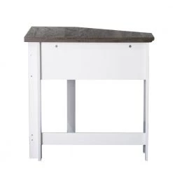 Olivia 31 in. Gray Oak and White Wood 1-Drawer Writing Desk by SAINT BIRCH -Basicwise Online Shop gray oak white saint birch writing desks sbov1225cdwg fa 1000