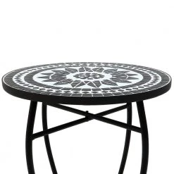 Lori 14 in. Gray 21 in. Round Tile End Table by SAINT BIRCH -Basicwise Online Shop gray saint birch end side tables sbshomt010 4f 1000