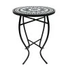 Lori 14 in. Gray 21 in. Round Tile End Table by SAINT BIRCH