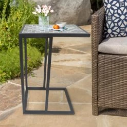 Lori 13 in. Gray 20 in. Square Tile End Table by SAINT BIRCH 17 Lori 13 in. Gray 20 in. Square Tile End Table by SAINT BIRCH -Basicwise Online Shop gray saint birch end side tables sbshomt014 31 1000