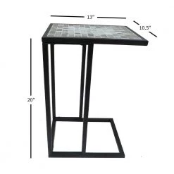 Lori 13 in. Gray 20 in. Square Tile End Table by SAINT BIRCH 16 Lori 13 in. Gray 20 in. Square Tile End Table by SAINT BIRCH -Basicwise Online Shop gray saint birch end side tables sbshomt014 76 1000