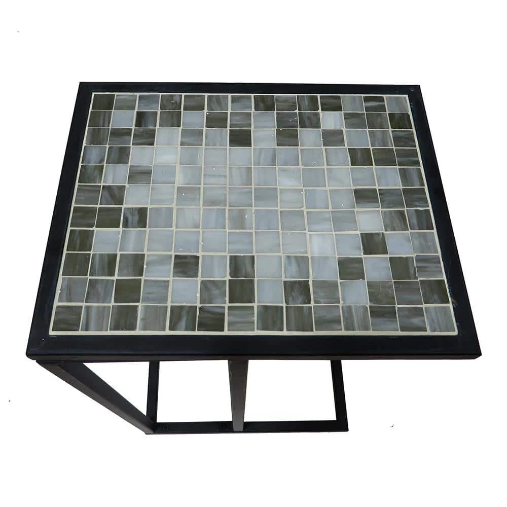 Lori 13 in. Gray 20 in. Square Tile End Table by SAINT BIRCH 7 Lori 13 in. Gray 20 in. Square Tile End Table by SAINT BIRCH - Image 7