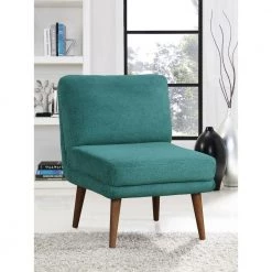 Dan Teal Microfiber Upholstered Chair by Lifestyle Solutions -Basicwise Online Shop green lifestyle solutions accent chairs lsdkrtm3564 31 1000