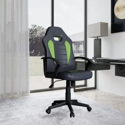 Wilson Green Vegan Leather Gaming Chair by Lifestyle Solutions 15 Wilson Green Vegan Leather Gaming Chair by Lifestyle Solutions -Basicwise Online Shop green lifestyle solutions gaming chairs lskpr63 31 1000