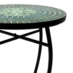 Lori 14 in. Green 21 in. Round Tile End Table by SAINT BIRCH 12 Lori 14 in. Green 21 in. Round Tile End Table by SAINT BIRCH -Basicwise Online Shop green saint birch end side tables sbshomt008 4f 1000
