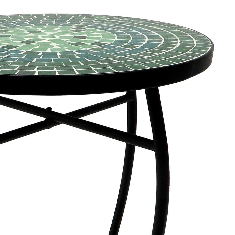 Lori 14 in. Green 21 in. Round Tile End Table by SAINT BIRCH 4 Lori 14 in. Green 21 in. Round Tile End Table by SAINT BIRCH - Image 4