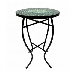 Lori 14 in. Green 21 in. Round Tile End Table by SAINT BIRCH