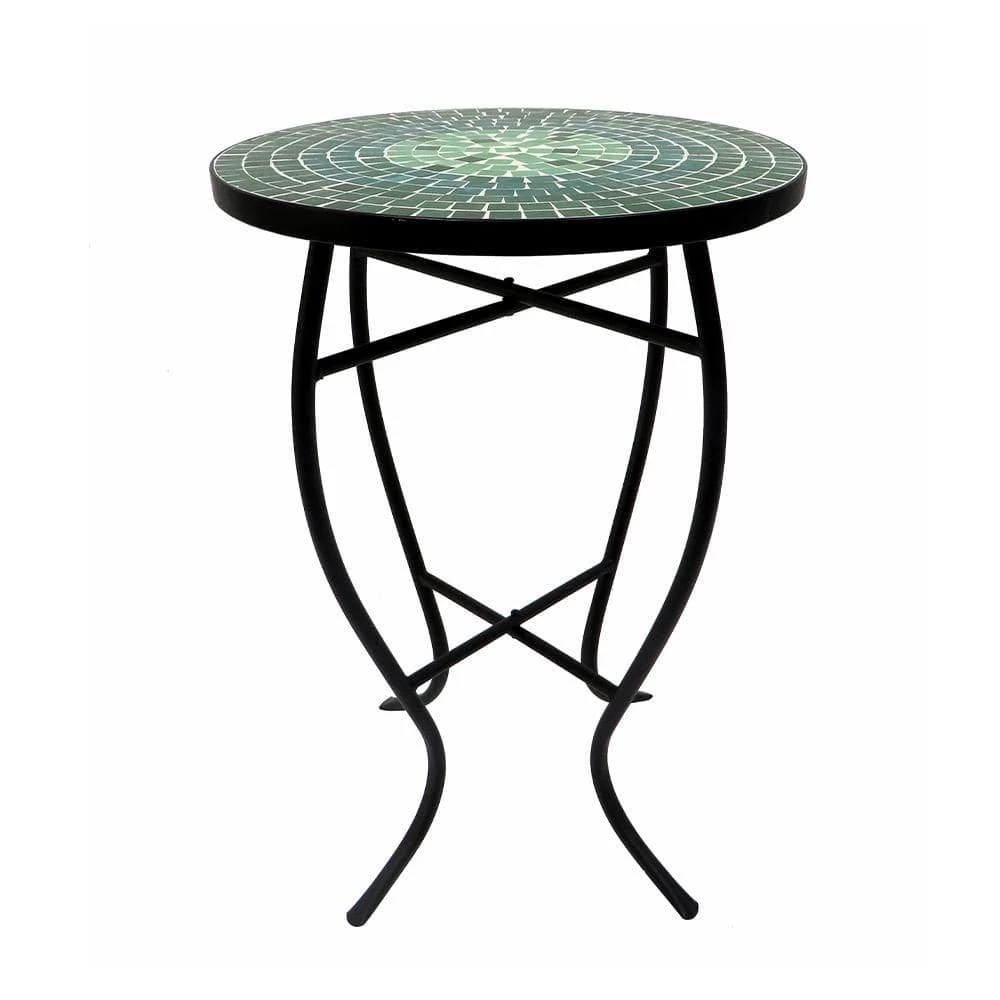 Lori 14 in. Green 21 in. Round Tile End Table by SAINT BIRCH 1 Lori 14 in. Green 21 in. Round Tile End Table by SAINT BIRCH