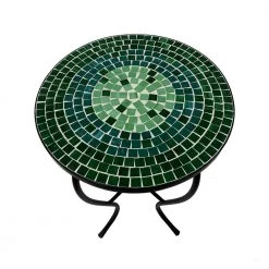 Lori 14 in. Green 21 in. Round Tile End Table by SAINT BIRCH 11 Lori 14 in. Green 21 in. Round Tile End Table by SAINT BIRCH -Basicwise Online Shop green saint birch end side tables sbshomt008 c3 1000