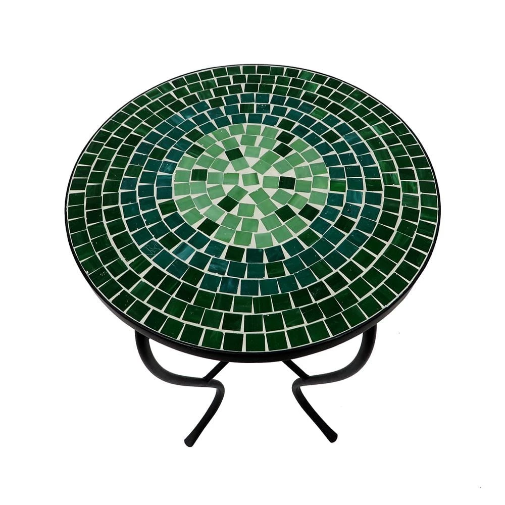Lori 14 in. Green 21 in. Round Tile End Table by SAINT BIRCH 3 Lori 14 in. Green 21 in. Round Tile End Table by SAINT BIRCH - Image 3