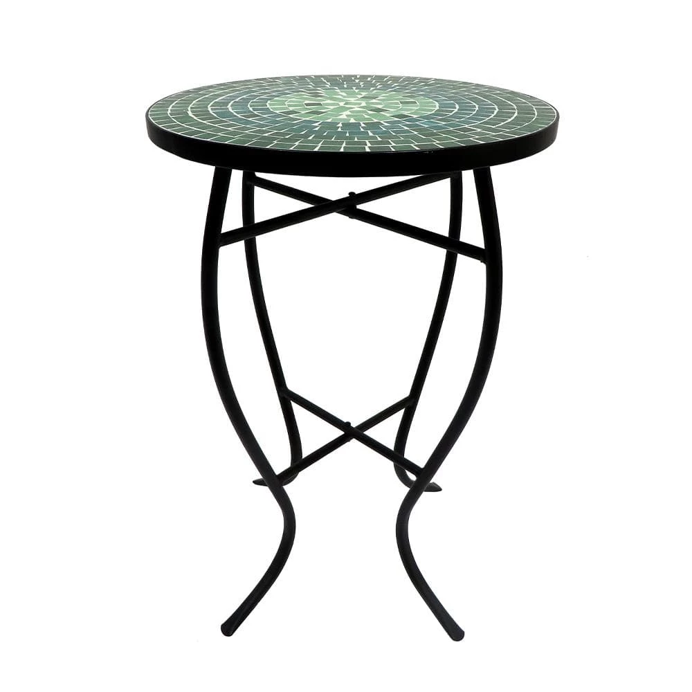Lori 14 in. Green 21 in. Round Tile End Table by SAINT BIRCH 2 Lori 14 in. Green 21 in. Round Tile End Table by SAINT BIRCH - Image 2