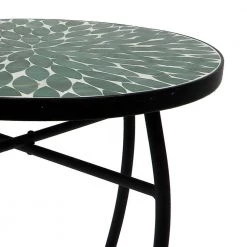 Lori 14 in. Green 21 in. Round Tile End Table by SAINT BIRCH -Basicwise Online Shop green saint birch end side tables sbshomt013 4f 1000