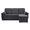 Serta 2-Piece Dark Grey Miles Multifunctional L-Shaped Sectional Sofa with Wood Legs by Lifestyle Solutions