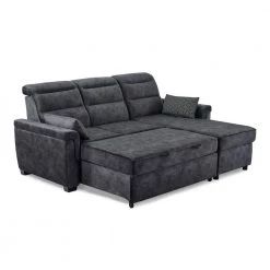 Serta 2-Piece Dark Grey Miles Multifunctional L-Shaped Sectional Sofa with Wood Legs by Lifestyle Solutions -Basicwise Online Shop grey lifestyle solutions sectional sofas ftm sect dg set c3 1000